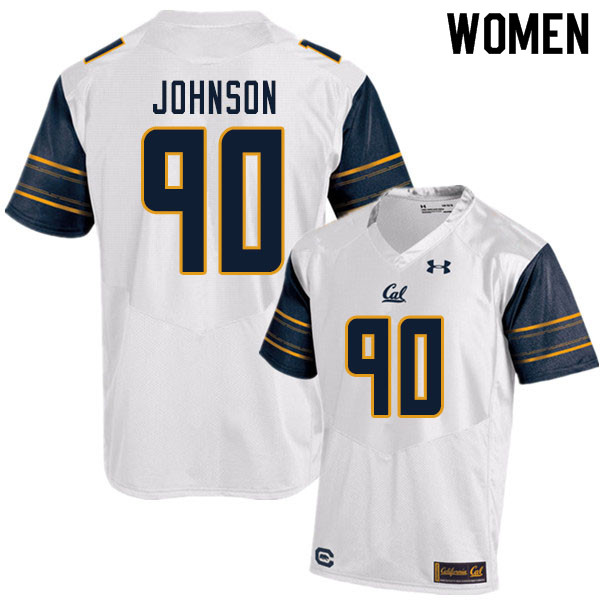 Women #90 Brett Johnson Cal Bears UA College Football Jerseys Sale-White